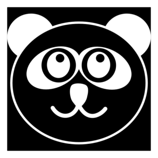 Smiling Panda Decal (White)